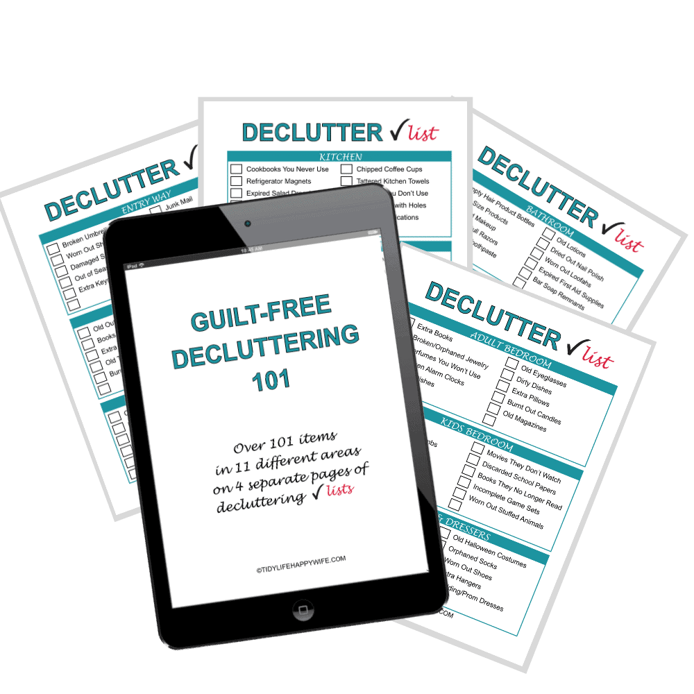 printable decluttering checklist of over 100 items you can declutter without feeling guilty