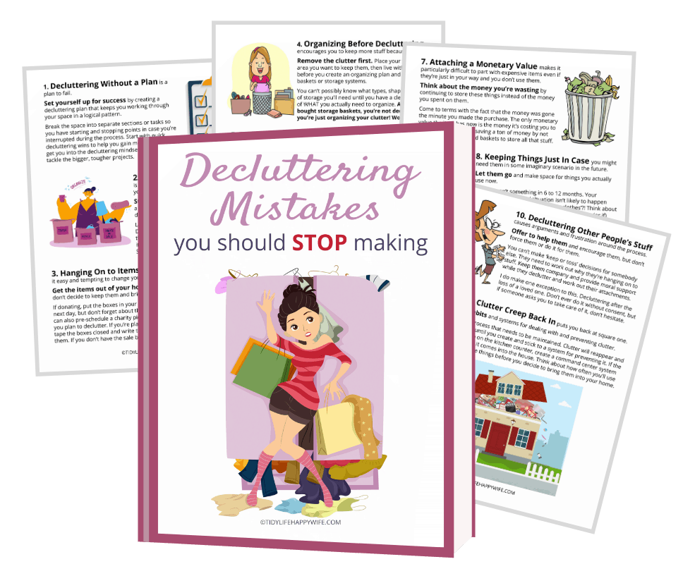 decluttering mistakes printable guide