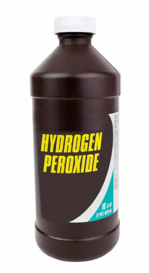 brown bottle of hydrogen peroxide