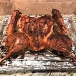 a quick and easy spactchcocked turkey on a cooling rack