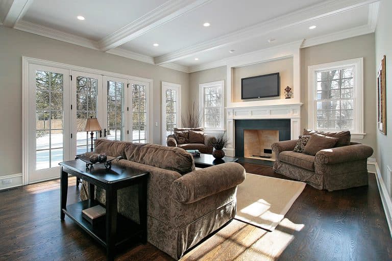 clean and tidy living room with fireplace