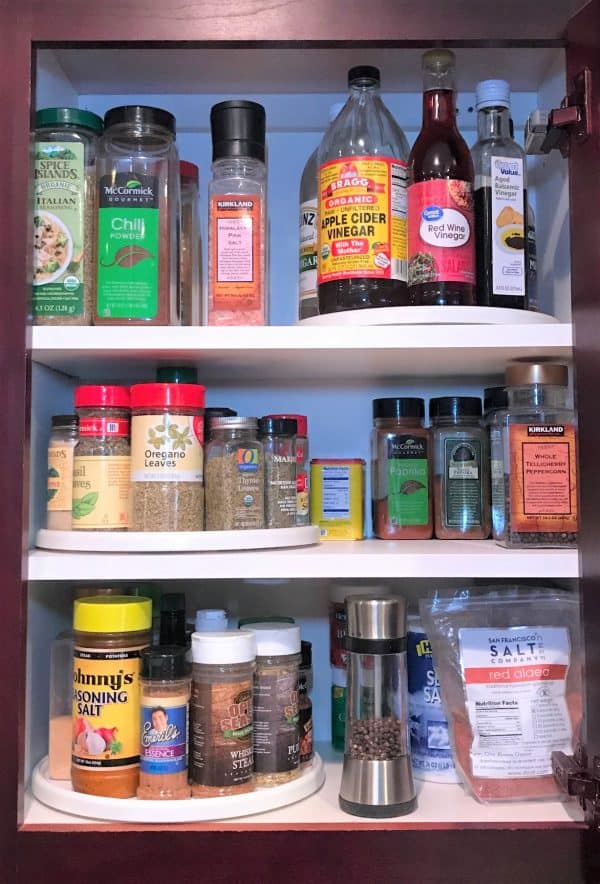 Decluttered spice cabinet