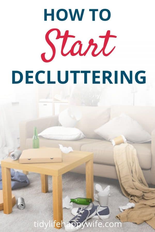 A living room so cluttered you don't know how to start decluttering