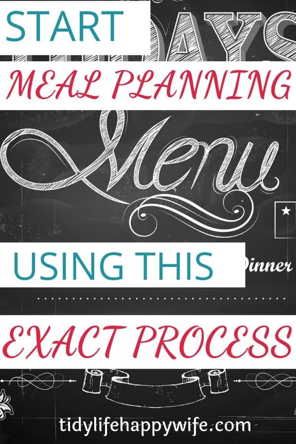 Menu for meal planning