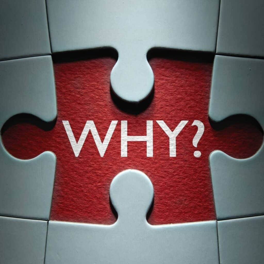 the word why written behind a missing puzzle piece