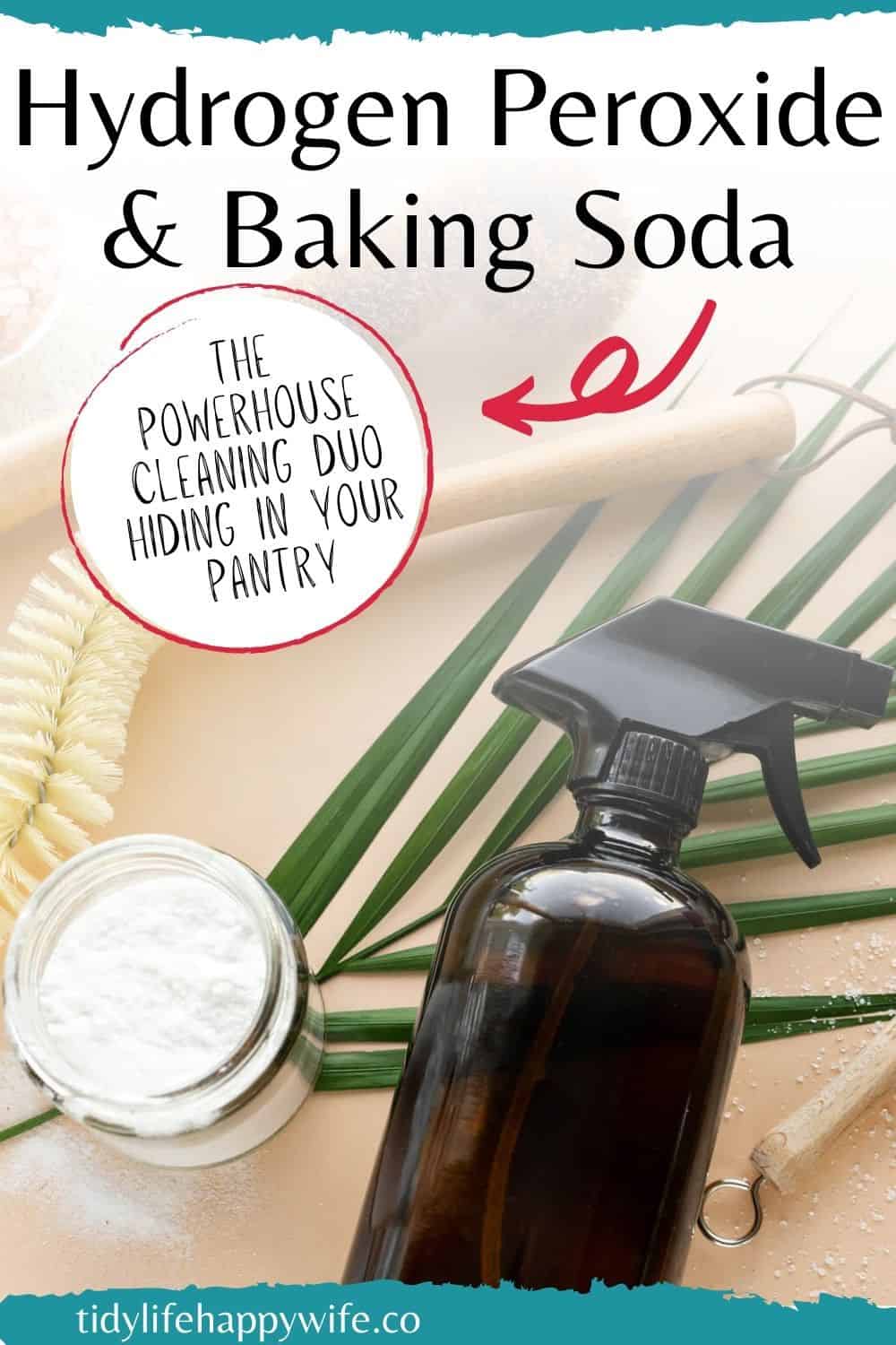 Need a tough cleaner for stubborn household messes? Try the powerful DIY duo of hydrogen peroxide and baking soda to knock out those nasty messes. Baked on grease, dirty grout, soap scum, laundry stains, and hard water buildup are no match for the DIY cleaning duo of hydrogen peroxide and baking soda. Natural, perfectly safe, and excellent cleaning power for the worst messes in your home. Discover what you can clean, and how to mix the perfect DIY cleaner. via @Tidylifehappywife