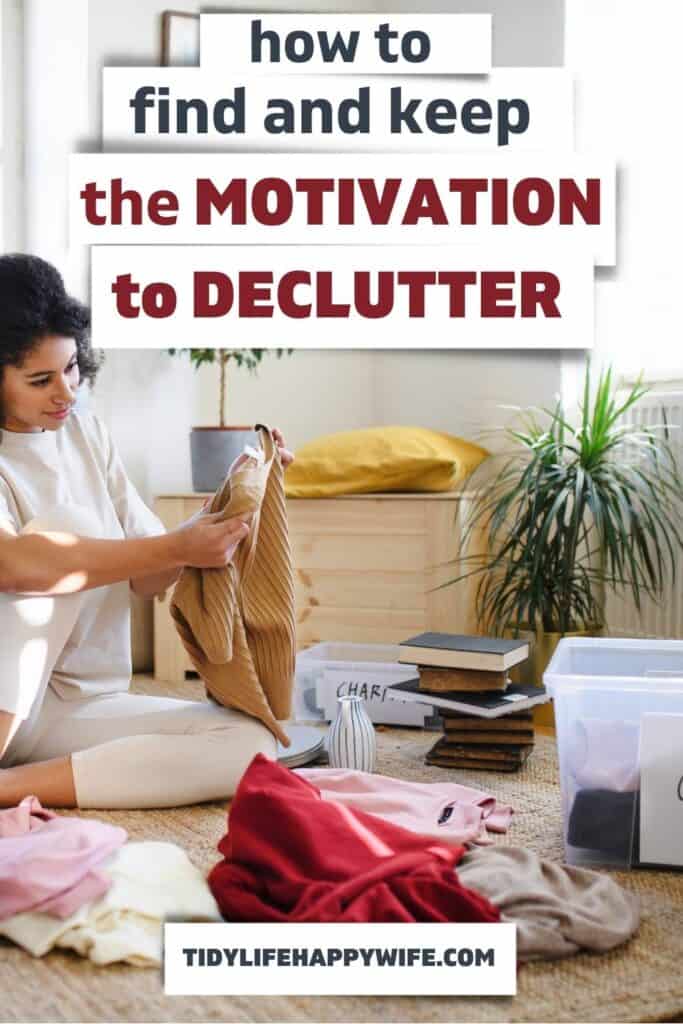 lady decluttering her clothes to give to charity